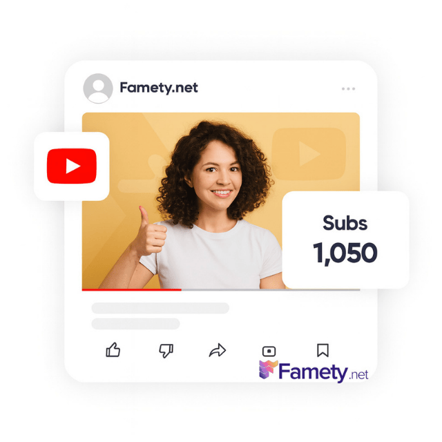 Buy YouTube subscribers, views and likes with Famety